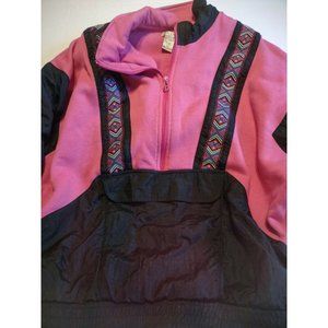 Vintage 1990's Lavon Jacket Nylon Zip Women Sz Lg Colorblock Track Windbreaker